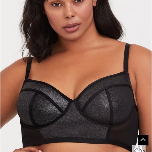 Torrid Black Mesh & Metallic Silver Underwire Bralette